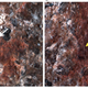 Microscopic view of the red ochre markings.